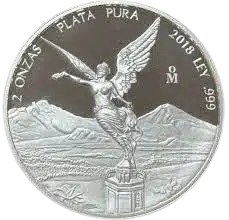 2018 Mexican Libertad 2oz Silver Proof Coin .999 Fine Silver