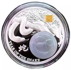 2025 Burundi Year Of The Snake 2 oz Silver Proof  Jade Stone