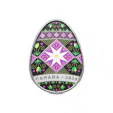 2024 Canada Pysanka 1 oz Silver Proof Egg Shaped $20 coin