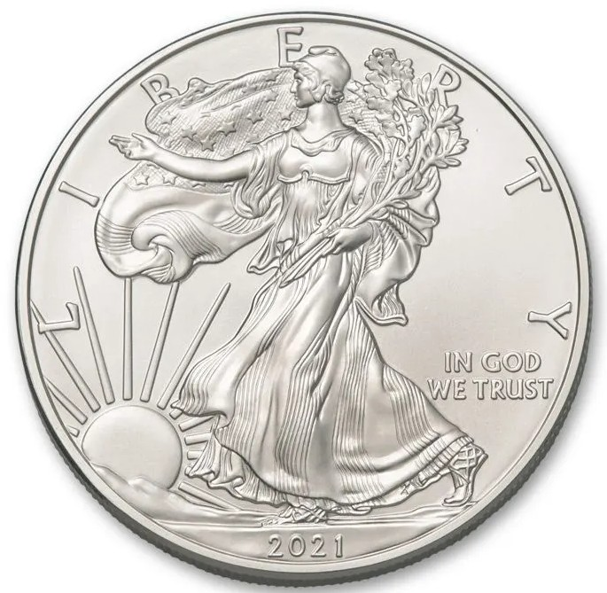 2021 American Silver Eagle 1 oz .999 Fine Silver Type 1 - Gem BU