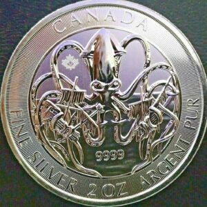 2020 Canadian Kraken 2 oz silver coin .9999 Fine