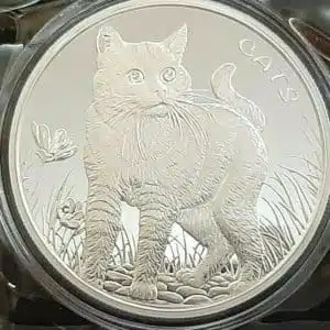 Fiji Cats 1 oz Silver 50 Cent Coin GEM BU