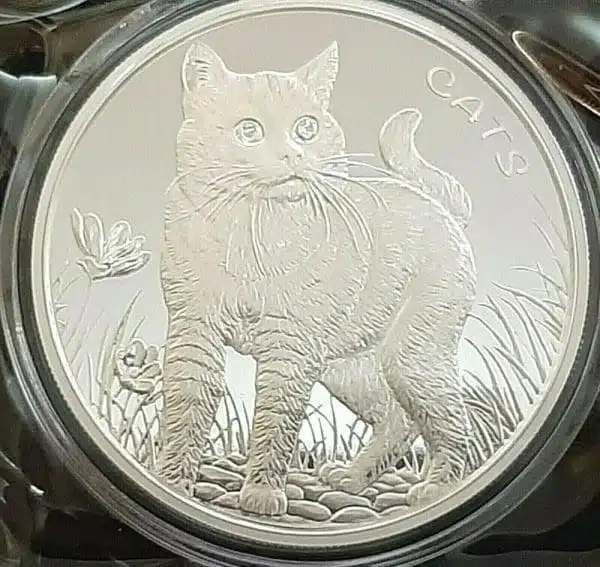 Fiji Cats 1 oz Silver 50 Cent Coin GEM BU