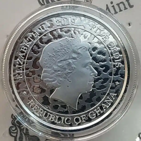 2019 _ 1 oz Silver African Leopard Republic of Ghana - Image 4