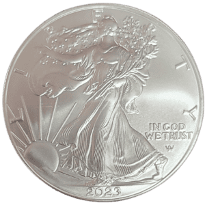 2023 American Silver Eagle BU 1 oz .999 Fine Silver coin with Walking Liberty design.