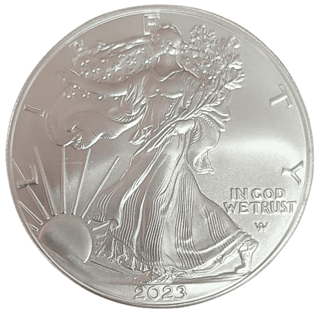 2023 American Silver Eagle BU 1 oz .999 Fine Silver coin with Walking Liberty design.