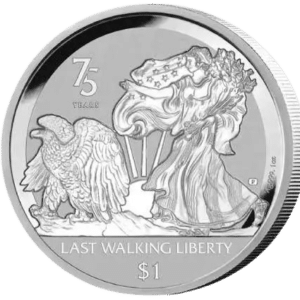 Walking Liberty 75th Anniversary 1 oz Silver Coin