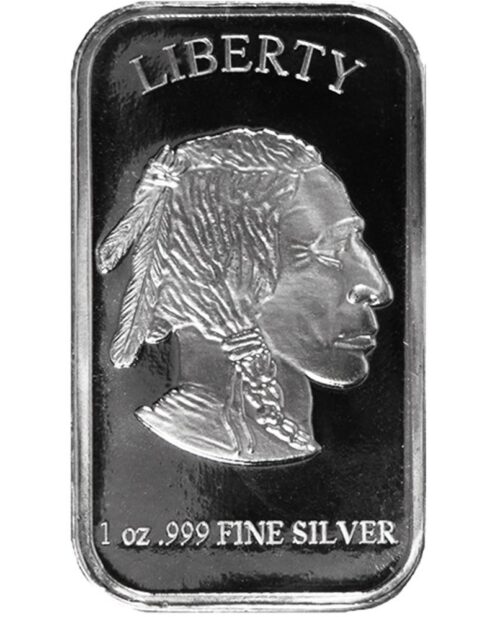 1 oz Silver Bufallo Indian Bar  BU .999