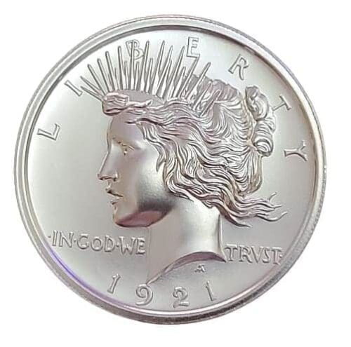 1921 Intaglio 2 oz Silver Peace Dollar Round .999