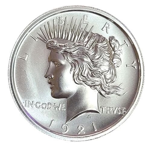 1921 Intaglio 2 oz Silver Peace Dollar Round .999 - Image 3