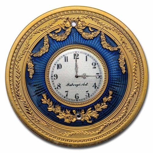 Niue 1 oz Silver Proof Fabergé Blue Table Clock