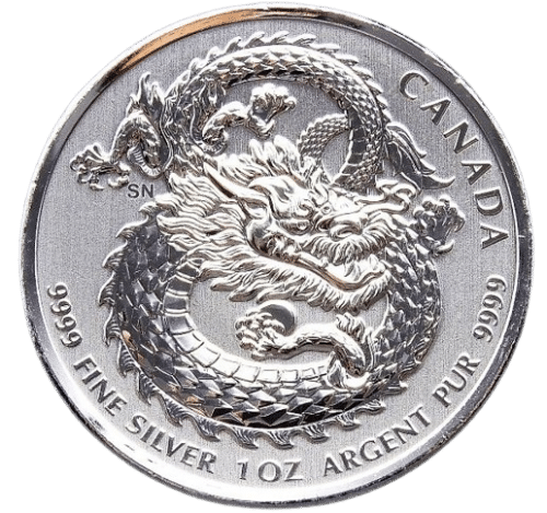 2018  Canada 1 oz Silver Lucky Dragon Coin Bu .9999 Fine