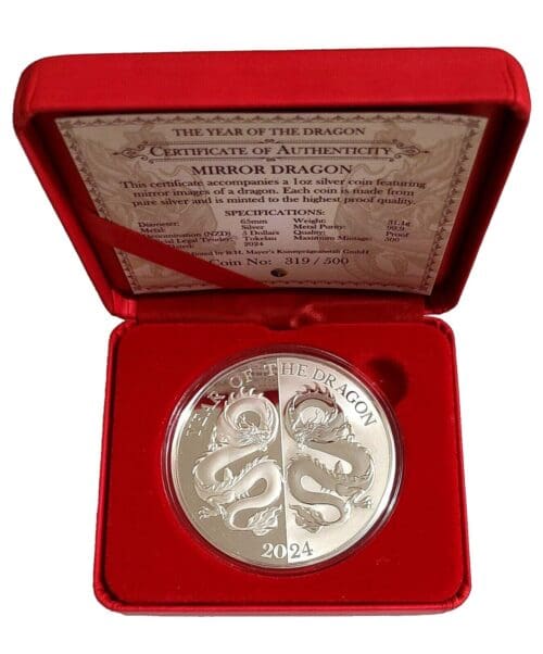 2024 Tokelau 1 oz Silver “Year of The dragon” Mirror Proof - Image 2