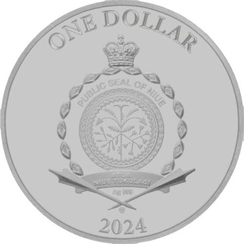 2024 Niue Year of the Dragon $1 Silver Proof Coin .999 - Image 4