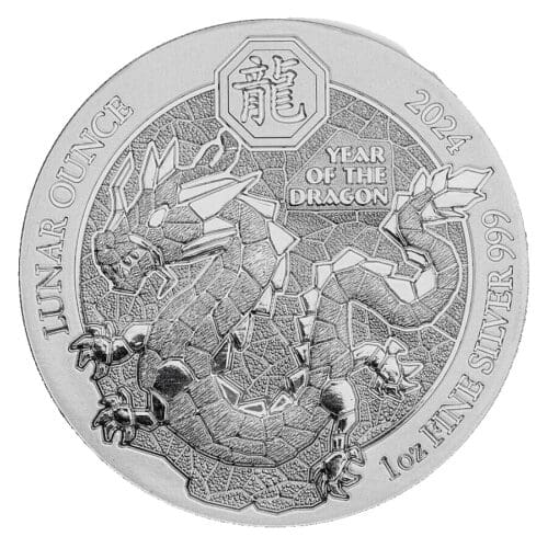 2024 Rwanda 1 oz Silver Lunar Dragon Bu