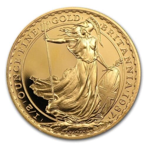 1987 British 1/2 oz Gold Britannia Coin Gem Bu