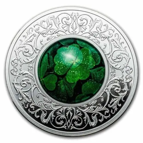 Cameroon .5oz Silver Four-Leaf Clover Proof Coin