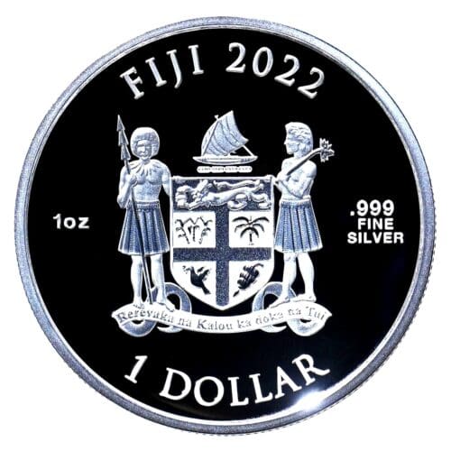 2022 Fiji 1 oz Silver Blue Marble Domed Proof Coin - Image 3