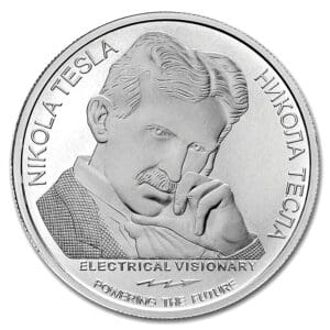Serbia 1 oz Silver Tesla Coils 100 Dinar Coin