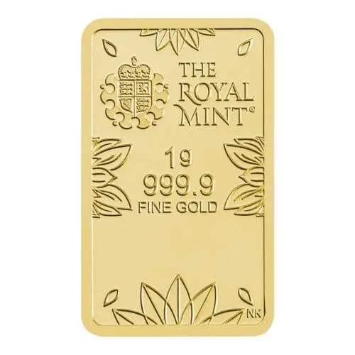 UK Britannia Om 1g Gold Bar Royal Mint