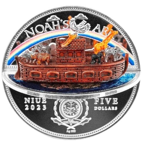 Niue 2023 Noahs Ark 2 oz Silver Coin 3-D Ship Insert - Image 2