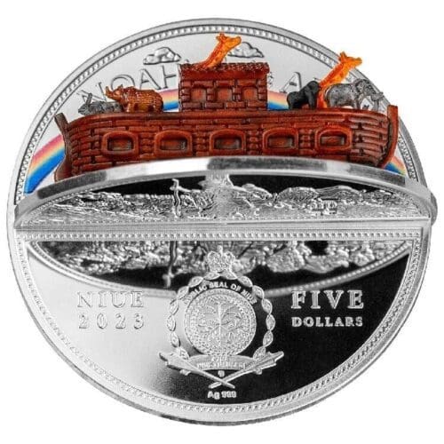 Niue 2023 Noahs Ark 2 oz Silver Coin 3-D Ship Insert - Image 5