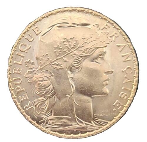 1912 French 20 Gold Franc Marianne Rooster Coin Bu - Image 5