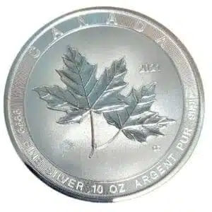 Canada 10 oz Silver Magnificent Twin Maple Leaf Coin