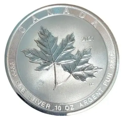 Canada 10 oz Silver Magnificent Twin Maple Leaf Coin