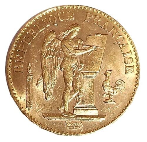 1897 A French 20 Gold Franc Lucky Angel Gold Coin - Bu - Image 4