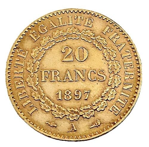 1897 A French 20 Gold Franc Lucky Angel Gold Coin - Bu - Image 6