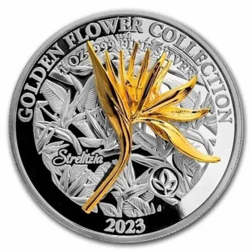 Samoa 1 oz Silver Strelitzia $5 Proof Coin