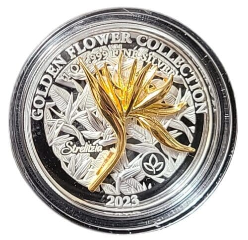 2023 Samoa 1 oz Silver Strelitzia $5 Proof Coin - Image 2