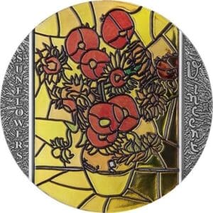 Sunflowers 2 oz Silver Van Gogh Stained Glass series