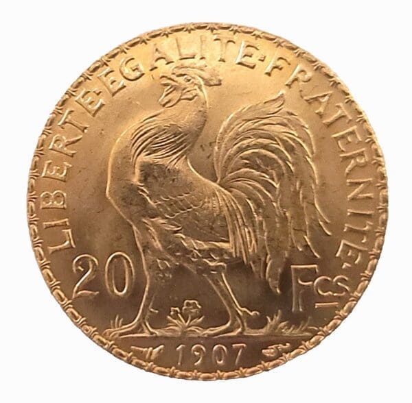 French 20 Gold Franc Marianne Rooster Coin Bu