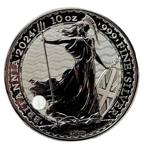 2024 Great Britain 10 oz Silver Britannia .999 Fine Gem BU - Image 3