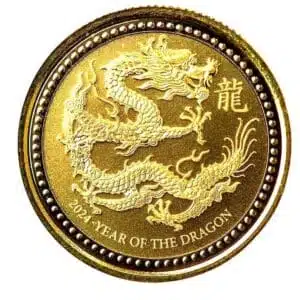 SAMOA 1/10 OZ GOLD LUNAR DRAGON COIN BU