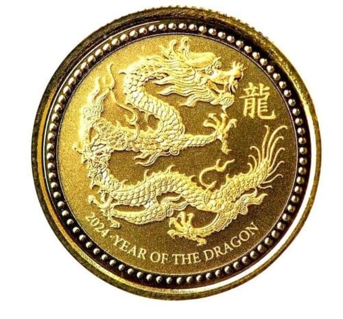 SAMOA 1/10 OZ GOLD LUNAR DRAGON COIN BU