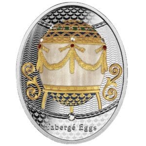 Faberge Egg Cradle with Garland Silver Proof Coin