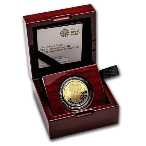 2021 Queen's Beasts 1/4 oz Gold Griffin Proof Coin - Image 3