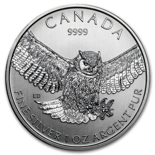 2015 Canadian 1 oz Silver Great Horned Owl $5 coin