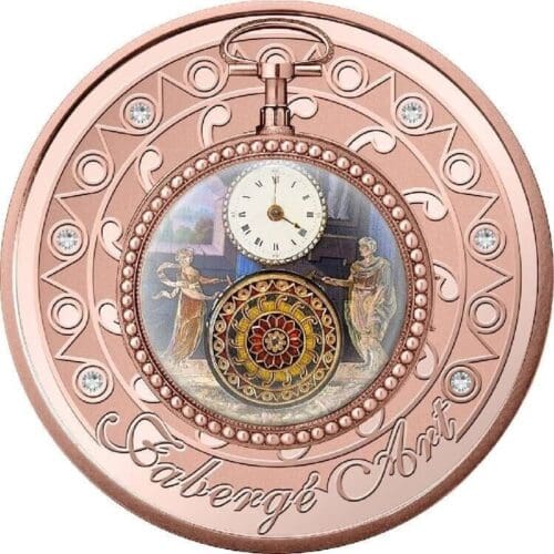 Niue 2023 Fabergé Pocket Watch 1 oz Silver Proof $1 Coin