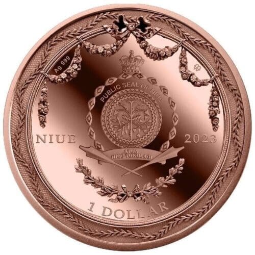 Niue 2023 Fabergé Pocket Watch 1 oz Silver Proof $1 Coin - Image 2