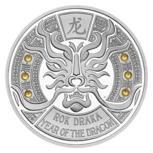 Samoa Lunar Dragon Crystal Insert 1 oz Silver Coin