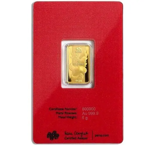 PAMP Suisse Lunar Dragon Azure 5 gram Gold Bar