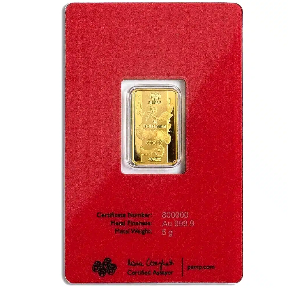 PAMP Suisse Lunar Dragon Azure 5 gram Gold Bar