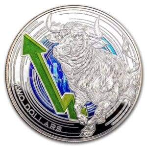 NIUE 1 oz Silver Bull & Bear 2$ Proof Coin