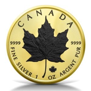 Canadian Maple Leaf Gold Black Platinum 1oz Silver