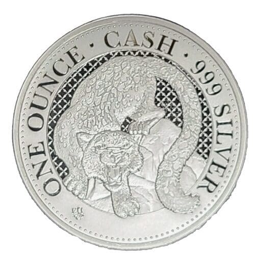 2024 St. Helena 1 oz Silver Snow Leopard £1 Coin "Cash Series"