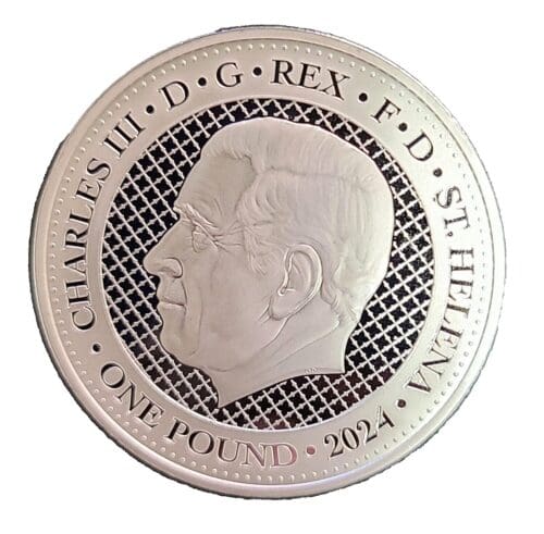 2024 St. Helena 1 oz Silver Snow Leopard £1 Coin "Cash Series" - Image 3